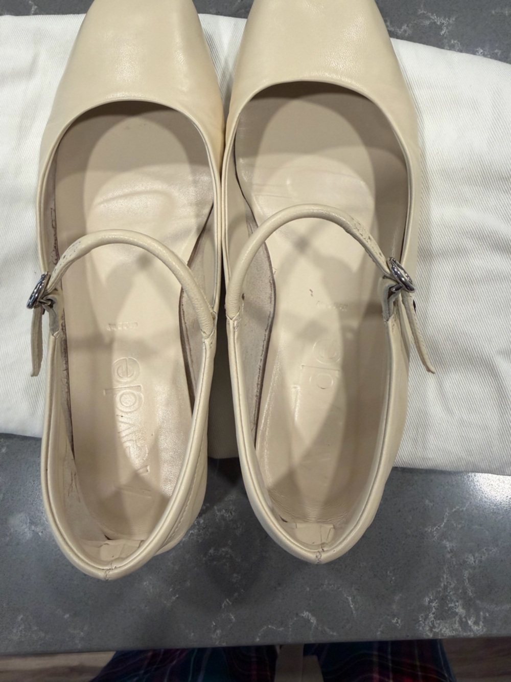 Aeyde Uma Mary-Jane Flats in Creamy Nappa - Picture 9 of 12